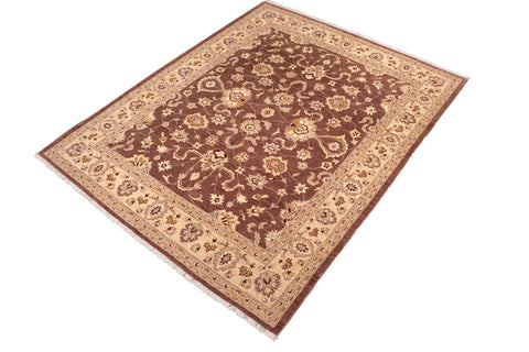 handmade Traditional Kafkaz Brown Beige Hand Knotted RECTANGLE 100% WOOL area rug 8x10