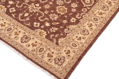 handmade Traditional Kafkaz Brown Beige Hand Knotted RECTANGLE 100% WOOL area rug 8x10