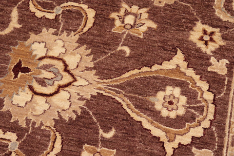 handmade Traditional Kafkaz Brown Beige Hand Knotted RECTANGLE 100% WOOL area rug 8x10
