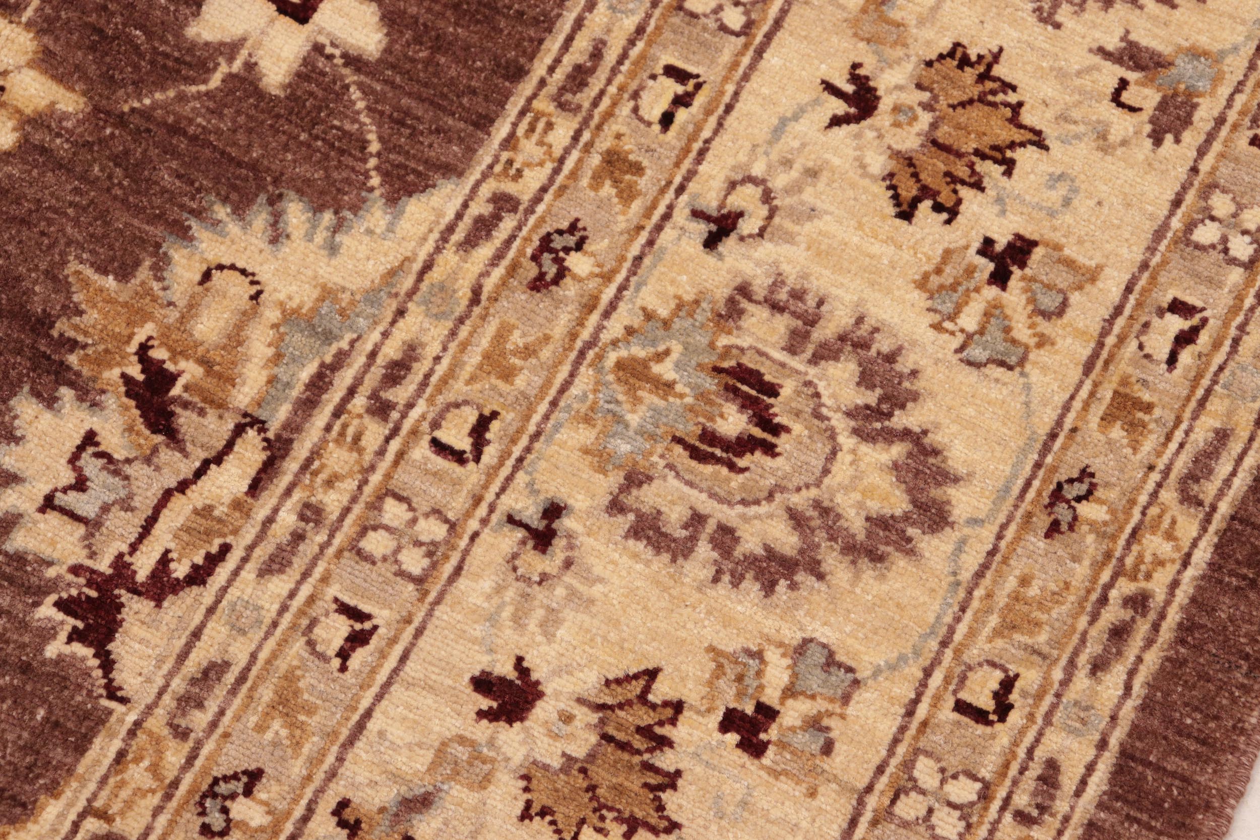 handmade Traditional Kafkaz Brown Beige Hand Knotted RECTANGLE 100% WOOL area rug 8x10