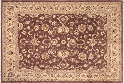 handmade Traditional Kafkaz Brown Beige Hand Knotted RECTANGLE 100% WOOL area rug 8x10