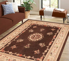 handmade Traditional Kafkaz Brown Beige Hand Knotted RECTANGLE 100% WOOL area rug 8X10