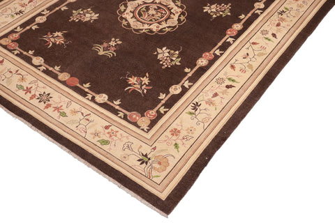 handmade Traditional Kafkaz Brown Beige Hand Knotted RECTANGLE 100% WOOL area rug 8' x 10'