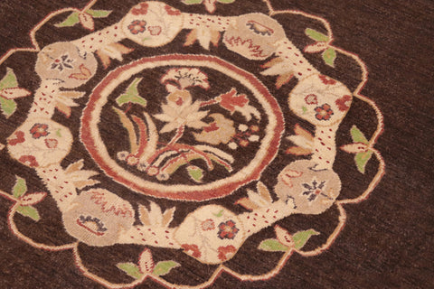 handmade Traditional Kafkaz Brown Beige Hand Knotted RECTANGLE 100% WOOL area rug 8' x 10'