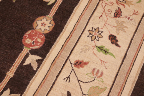 handmade Traditional Kafkaz Brown Beige Hand Knotted RECTANGLE 100% WOOL area rug 8' x 10'
