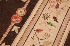 handmade Traditional Kafkaz Brown Beige Hand Knotted RECTANGLE 100% WOOL area rug 8X10