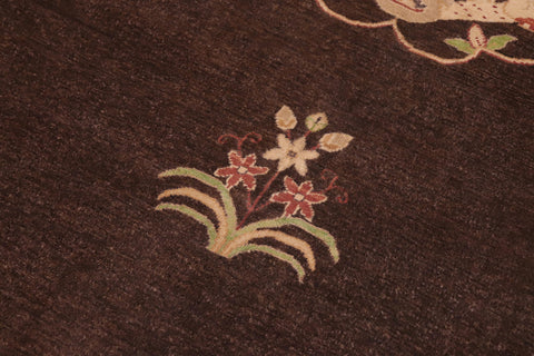 handmade Traditional Kafkaz Brown Beige Hand Knotted RECTANGLE 100% WOOL area rug 8' x 10'