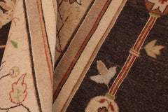 handmade Traditional Kafkaz Brown Beige Hand Knotted RECTANGLE 100% WOOL area rug 8X10