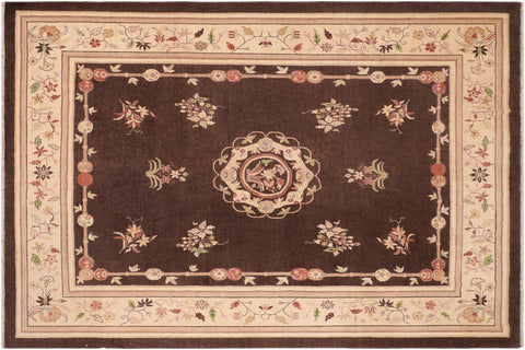 handmade Traditional Kafkaz Brown Beige Hand Knotted RECTANGLE 100% WOOL area rug 8' x 10'