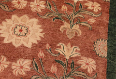 handmade Transitional Kafkaz Brown Green Hand Knotted RECTANGLE 100% WOOL area rug 8X9