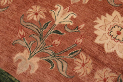 handmade Transitional Kafkaz Brown Green Hand Knotted RECTANGLE 100% WOOL area rug 8X9