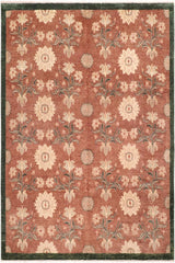handmade Transitional Kafkaz Brown Green Hand Knotted RECTANGLE 100% WOOL area rug 8X9