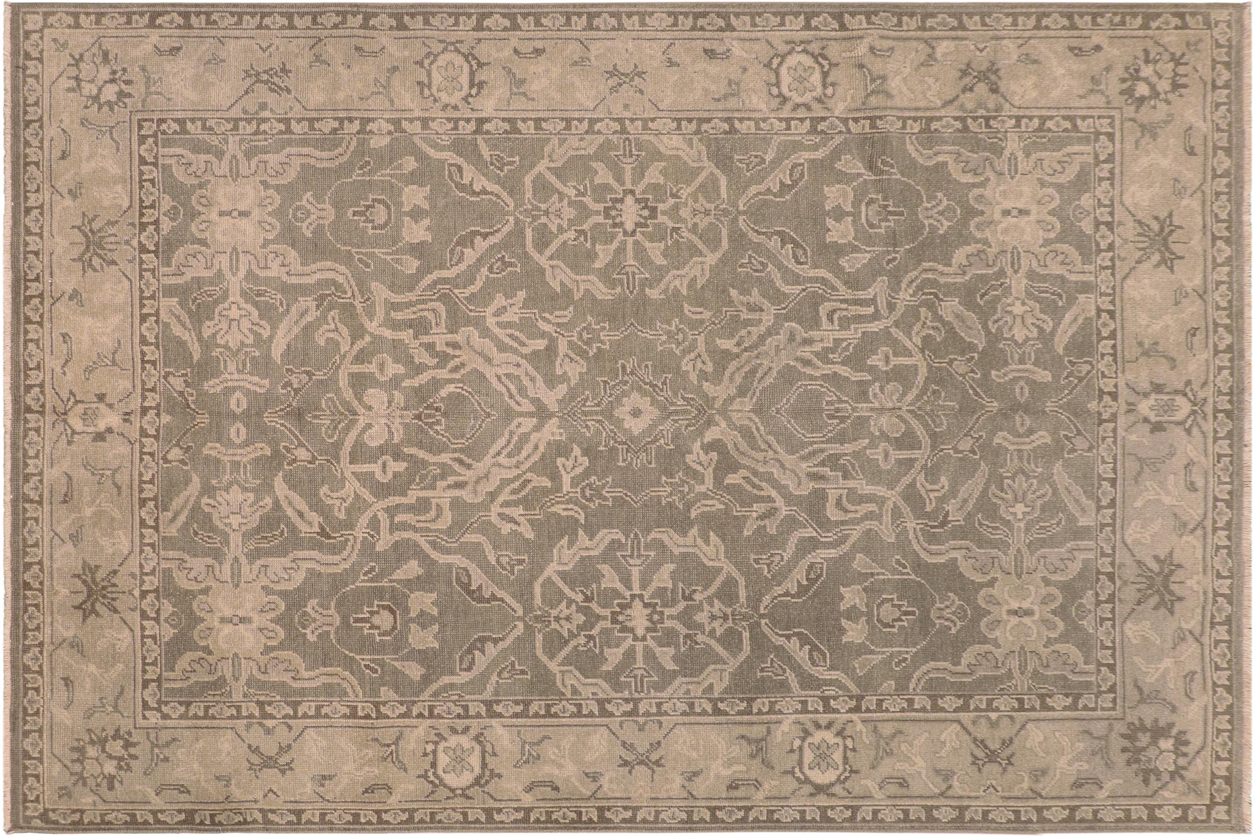handmade Traditional Kafkaz Gray Tan Hand Knotted RECTANGLE 100% WOOL area rug 7' x 9'