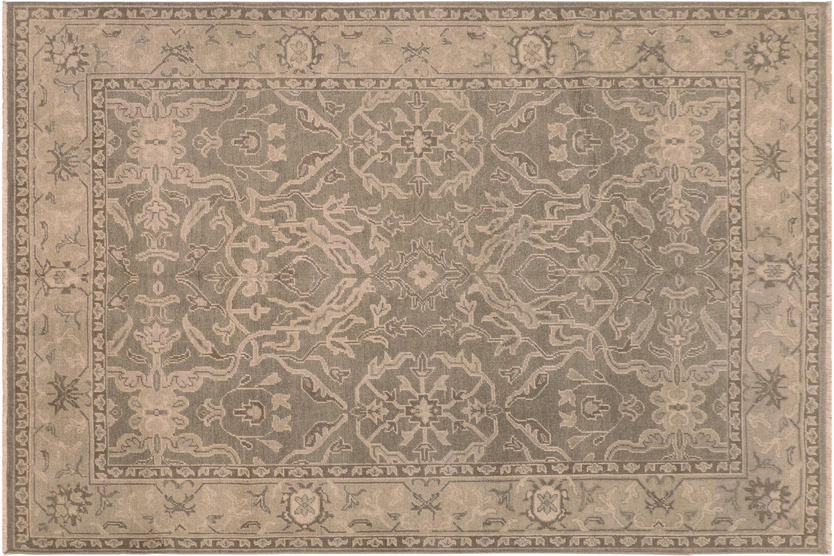 handmade Traditional Kafkaz Gray Tan Hand Knotted RECTANGLE 100% WOOL area rug 7' x 9'