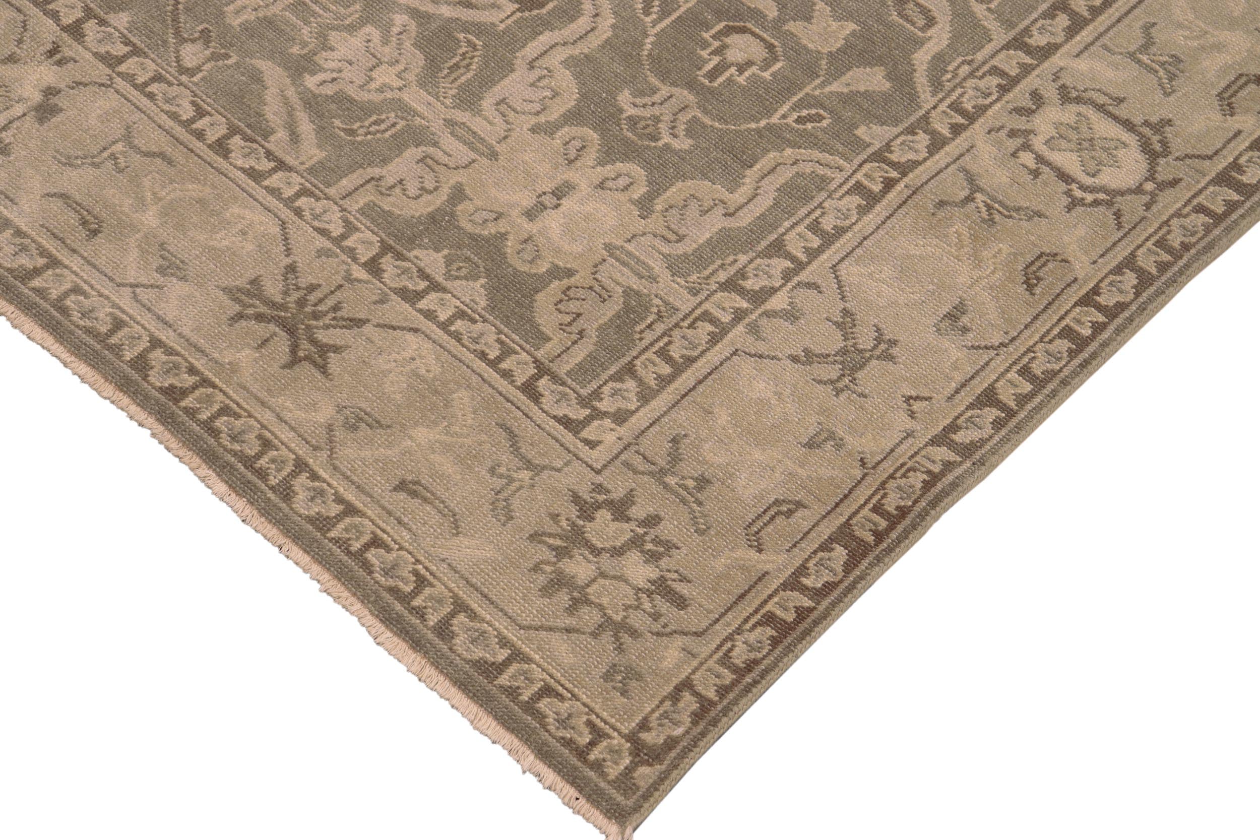 handmade Traditional Kafkaz Gray Tan Hand Knotted RECTANGLE 100% WOOL area rug 7' x 9'