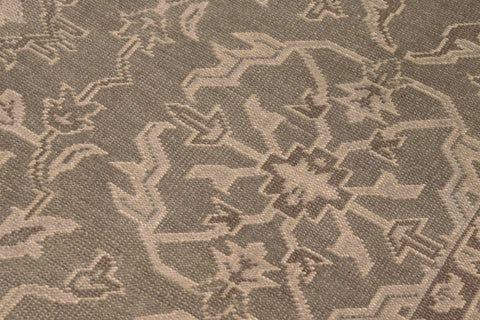 handmade Traditional Kafkaz Gray Tan Hand Knotted RECTANGLE 100% WOOL area rug 7' x 9'