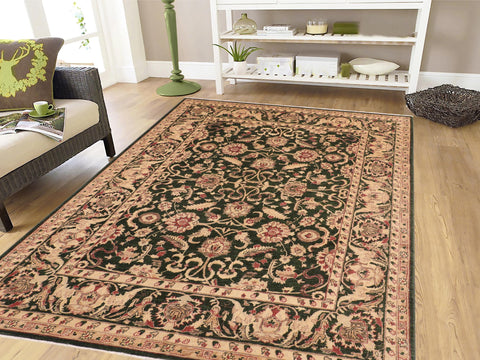 handmade Traditional Kafkaz Green Beige Hand Knotted RECTANGLE 100% WOOL area rug 8x10