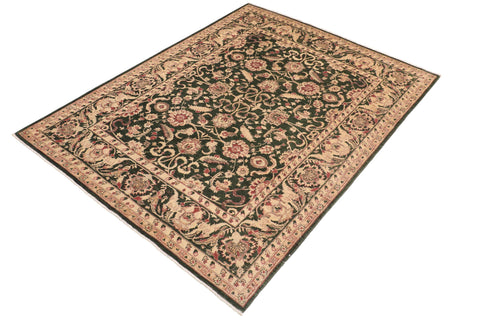 handmade Traditional Kafkaz Green Beige Hand Knotted RECTANGLE 100% WOOL area rug 8x10