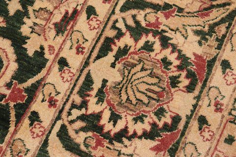 handmade Traditional Kafkaz Green Beige Hand Knotted RECTANGLE 100% WOOL area rug 8x10