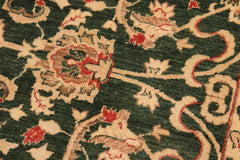 handmade Traditional Kafkaz Green Beige Hand Knotted RECTANGLE 100% WOOL area rug 8X10