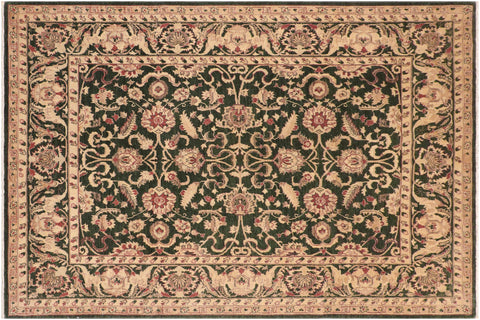 handmade Traditional Kafkaz Green Beige Hand Knotted RECTANGLE 100% WOOL area rug 8x10