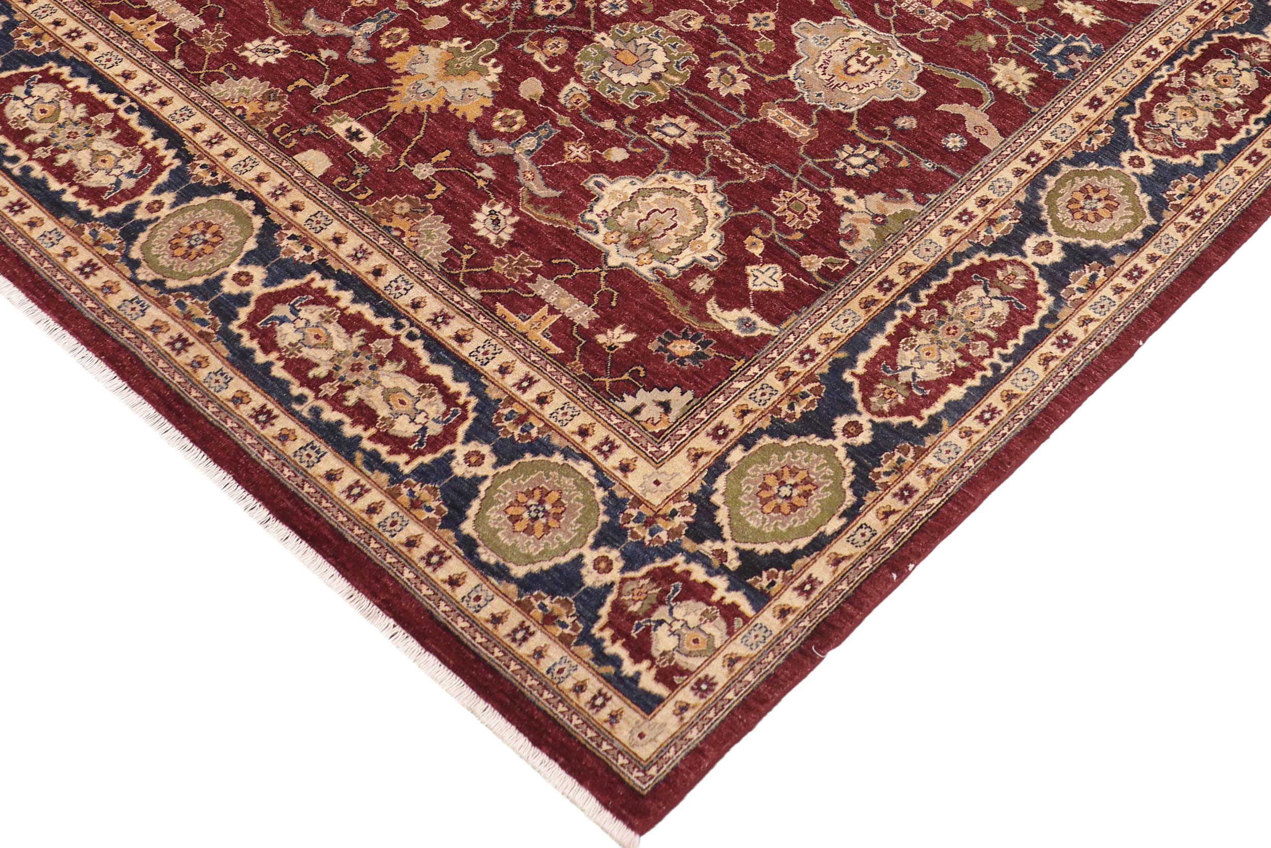 handmade Traditional Kafkaz Red Blue Hand Knotted RECTANGLE 100% WOOL area rug 8x10