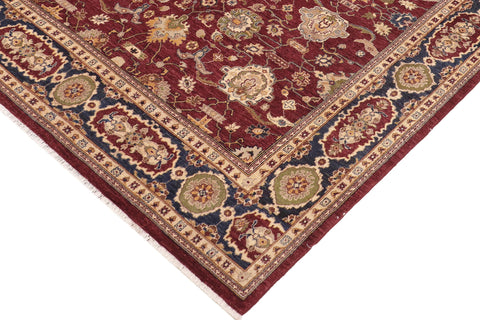 handmade Traditional Kafkaz Red Blue Hand Knotted RECTANGLE 100% WOOL area rug 8x10