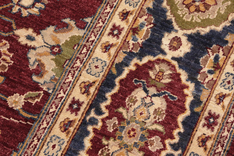handmade Traditional Kafkaz Red Blue Hand Knotted RECTANGLE 100% WOOL area rug 8x10