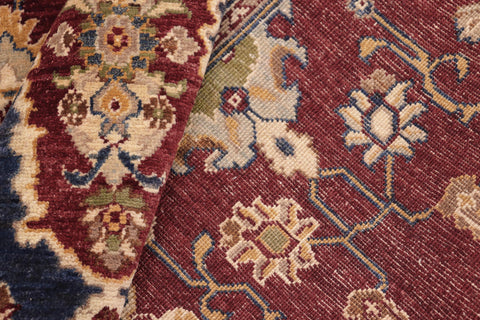 handmade Traditional Kafkaz Red Blue Hand Knotted RECTANGLE 100% WOOL area rug 8x10