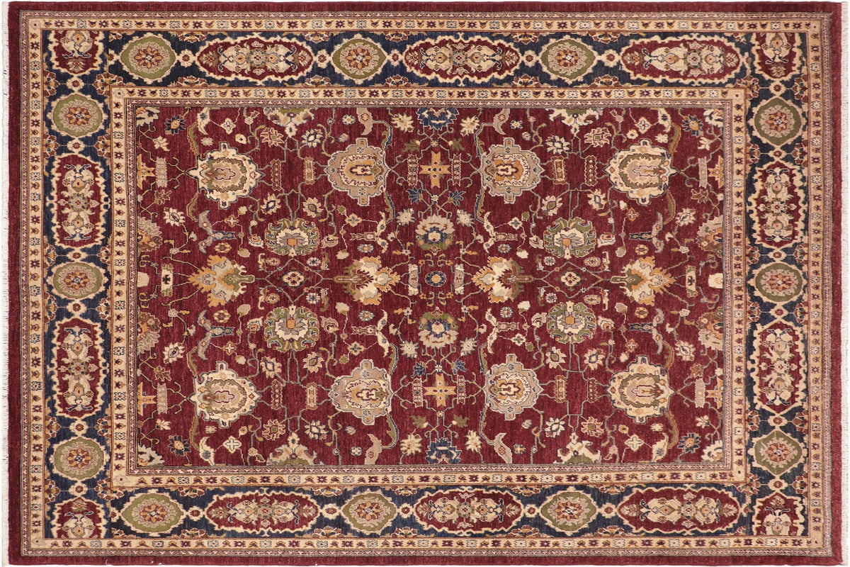 handmade Traditional Kafkaz Red Blue Hand Knotted RECTANGLE 100% WOOL area rug 8x10