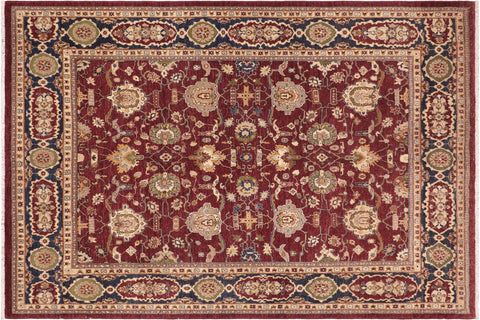 handmade Traditional Kafkaz Red Blue Hand Knotted RECTANGLE 100% WOOL area rug 8x10
