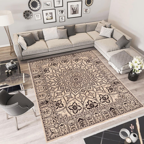 handmade Traditional Kafkaz Ivory Beige Hand Knotted RECTANGLE 100% WOOL area rug 8' x 10'