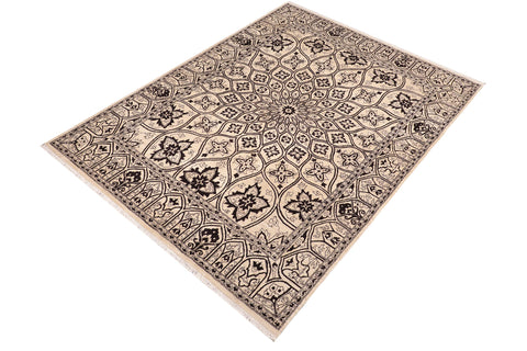 handmade Traditional Kafkaz Ivory Beige Hand Knotted RECTANGLE 100% WOOL area rug 8' x 10'