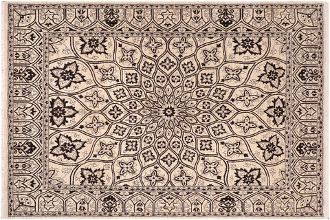 handmade Traditional Kafkaz Ivory Beige Hand Knotted RECTANGLE 100% WOOL area rug 8' x 10'