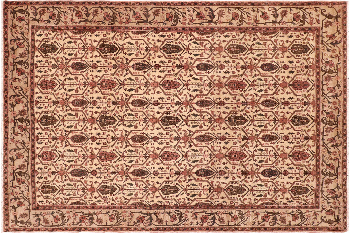 handmade Transitional Kafkaz Beige Taupe Hand Knotted RECTANGLE 100% WOOL area rug 8' x 10'