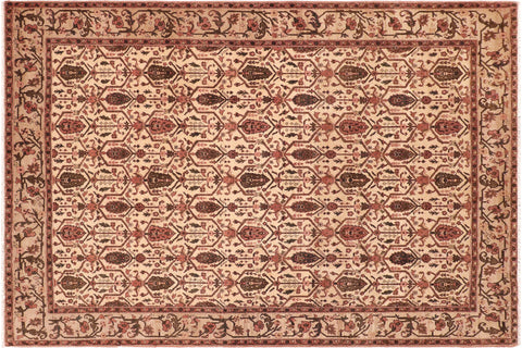 handmade Transitional Kafkaz Beige Taupe Hand Knotted RECTANGLE 100% WOOL area rug 8' x 10'