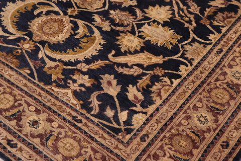 handmade Traditional Kafkaz Blue Brown Hand Knotted RECTANGLE 100% WOOL area rug 8x10
