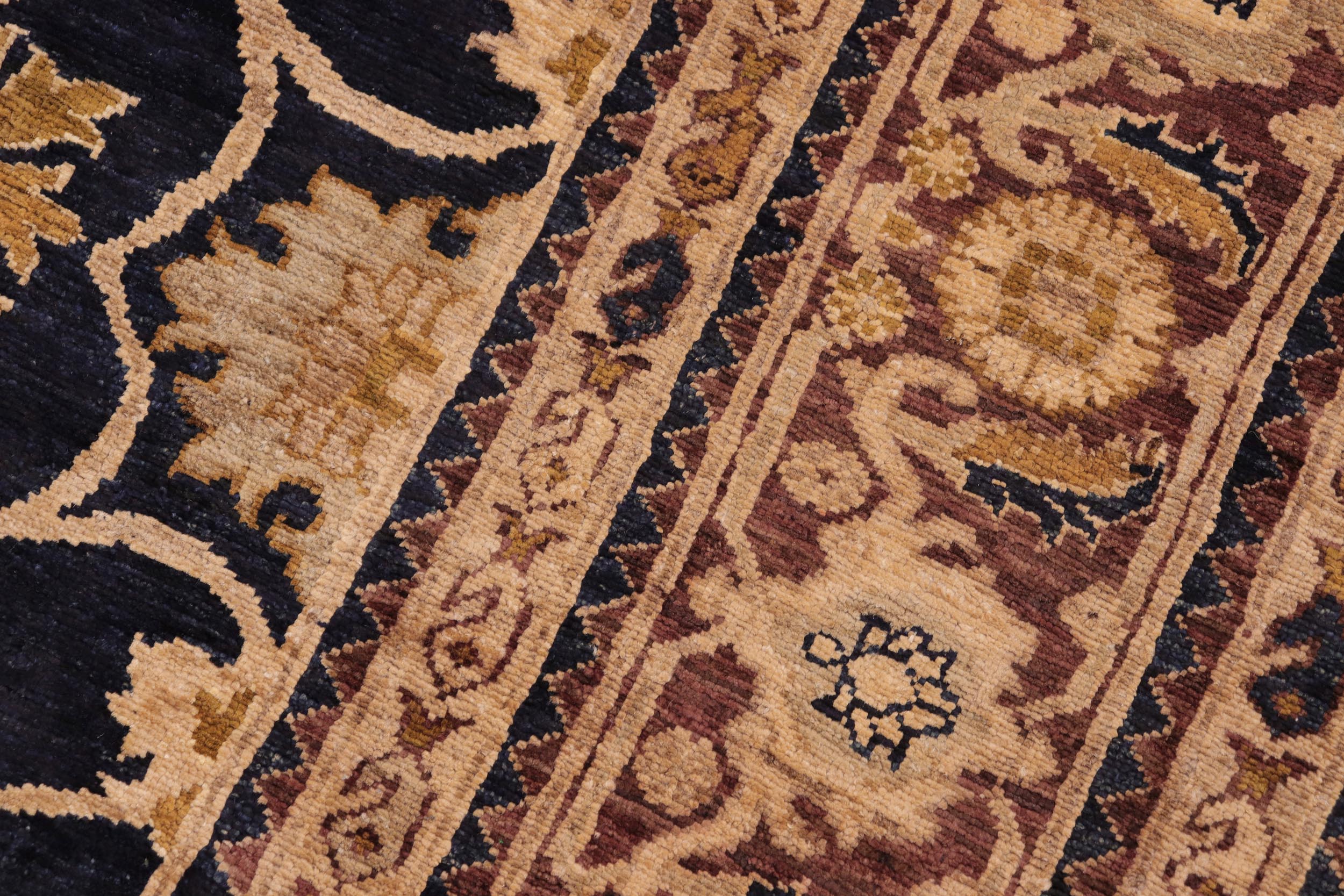 handmade Traditional Kafkaz Blue Brown Hand Knotted RECTANGLE 100% WOOL area rug 8x10