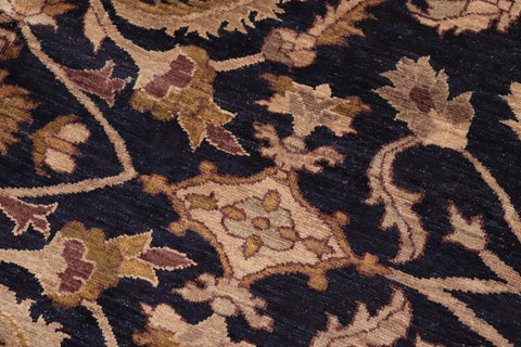 handmade Traditional Kafkaz Blue Brown Hand Knotted RECTANGLE 100% WOOL area rug 8x10