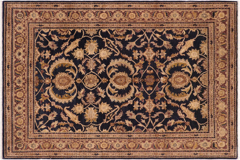 handmade Traditional Kafkaz Blue Brown Hand Knotted RECTANGLE 100% WOOL area rug 8x10