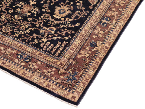 handmade Traditional Kafkaz Blue Brown Hand Knotted RECTANGLE 100% WOOL area rug 8x10