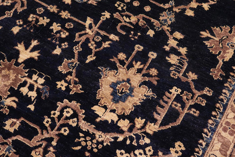 handmade Traditional Kafkaz Blue Brown Hand Knotted RECTANGLE 100% WOOL area rug 8x10