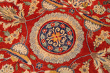 Antique Agra Tabriz Bettye Red/Blue Wool Rug - 9'2'' x 12'3''
