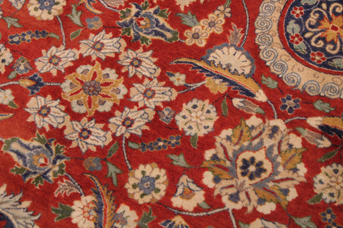 handmade Transitional Agra Tabriz Red Blue Hand Knotted RECTANGLE 100% WOOL area rug 9x12