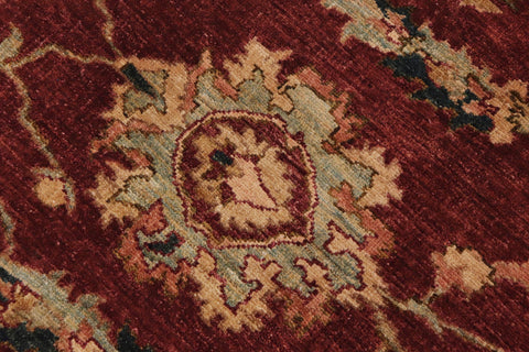 handmade Transitional Kafkaz Wine Red Green Hand Knotted RECTANGLE 100% WOOL area rug 9' x 12'