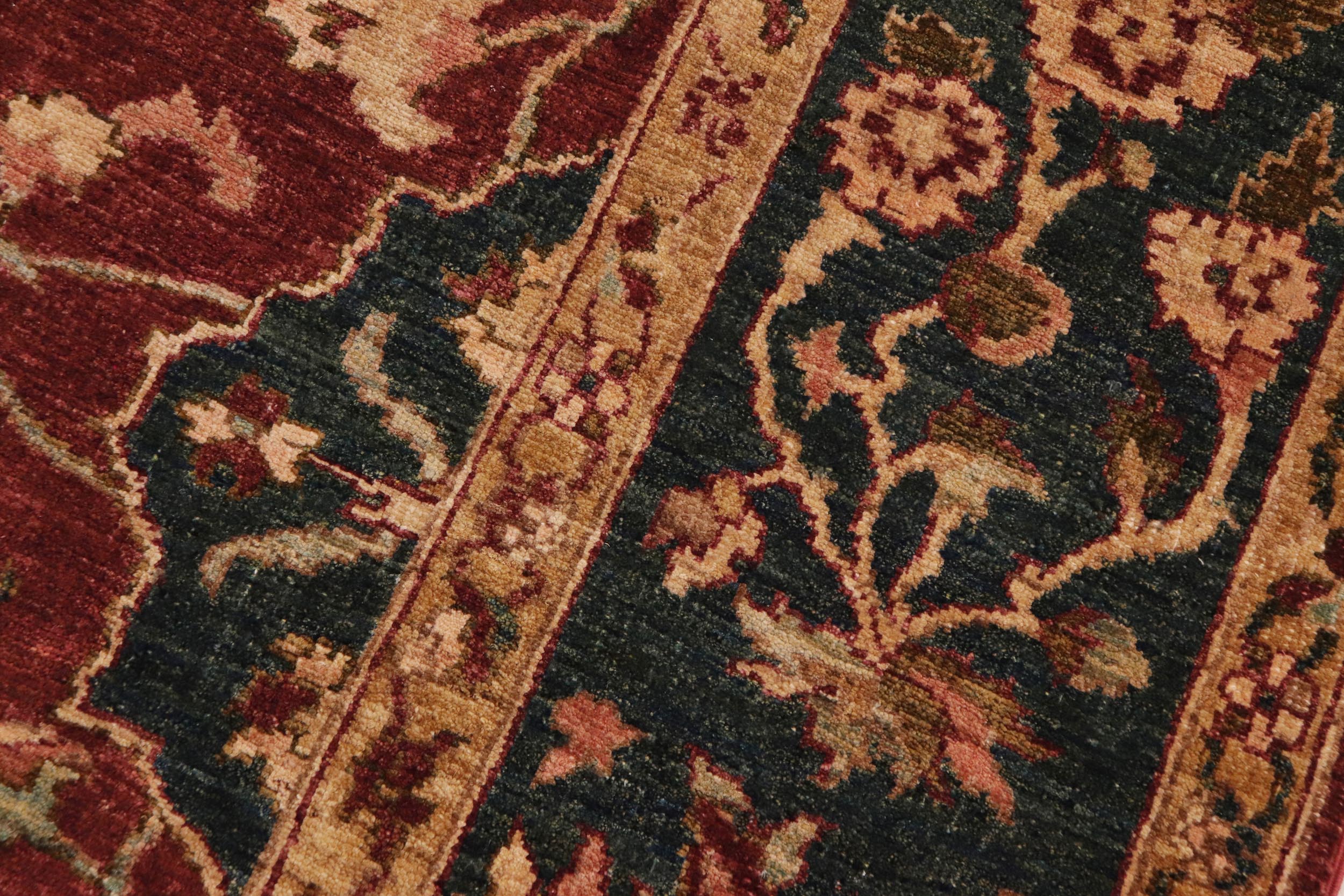 handmade Transitional Kafkaz Wine Red Green Hand Knotted RECTANGLE 100% WOOL area rug 9' x 12'