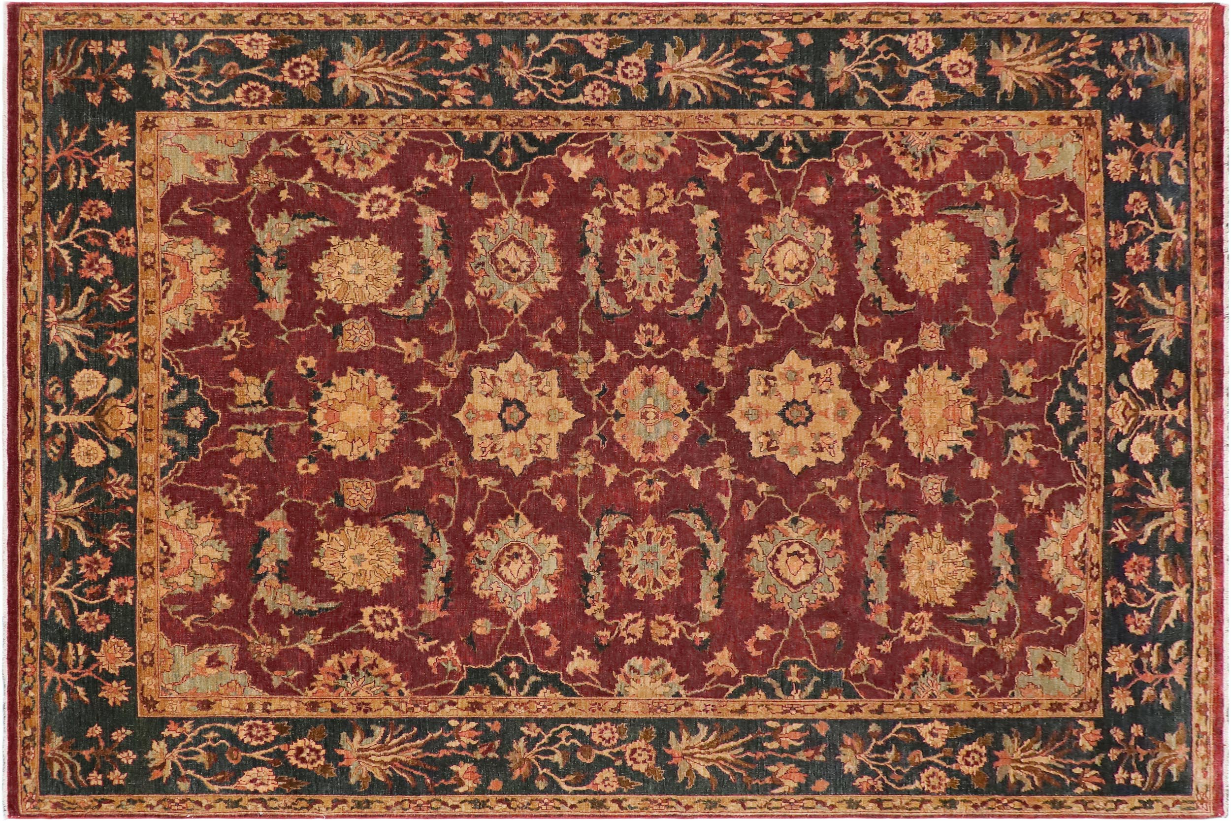 handmade Transitional Kafkaz Wine Red Green Hand Knotted RECTANGLE 100% WOOL area rug 9' x 12'