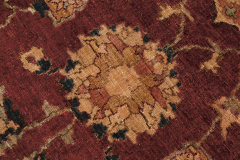handmade Transitional Kafkaz Wine Red Green Hand Knotted RECTANGLE 100% WOOL area rug 9' x 12'
