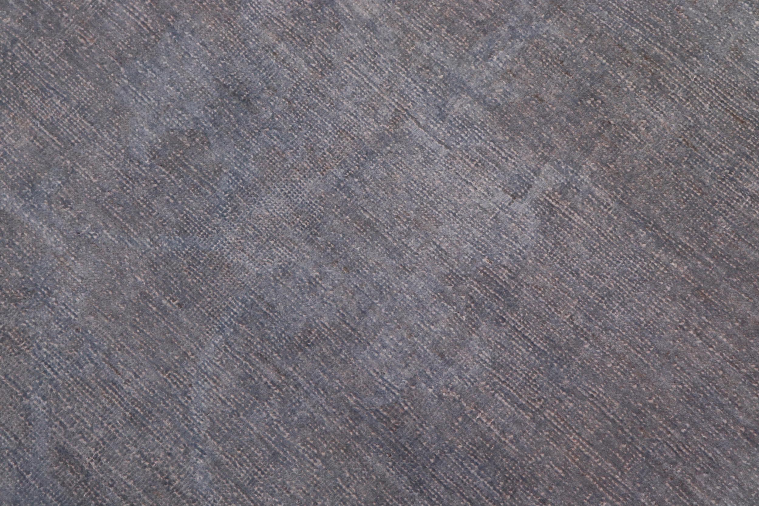 handmade Over Dyed Over Dyed Grayish Blu Gray Hand Knotted RECTANGLE 100% WOOL area rug 9' x 12'