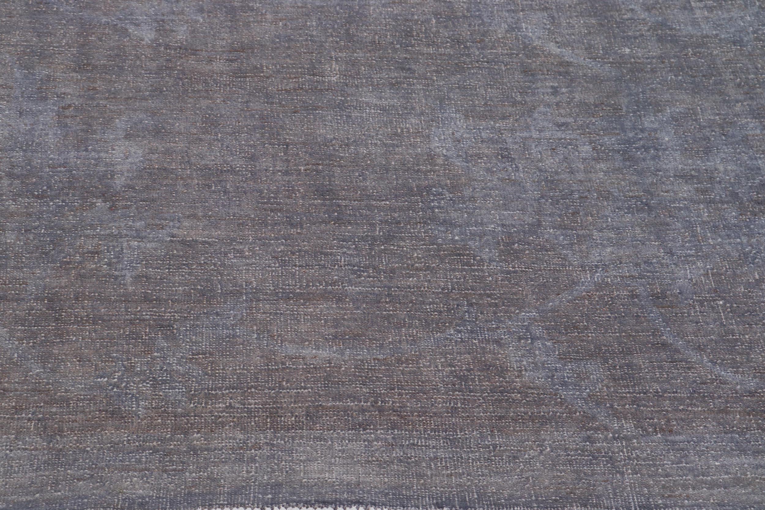 handmade Over Dyed Over Dyed Grayish Blu Gray Hand Knotted RECTANGLE 100% WOOL area rug 9' x 12'